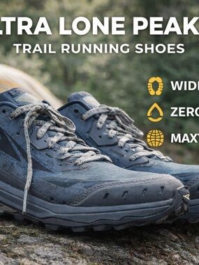Altra Lone Peak 6 Trail Running Shoes Blue Women 10 Hiking ZeroDrop Wide Toe Box